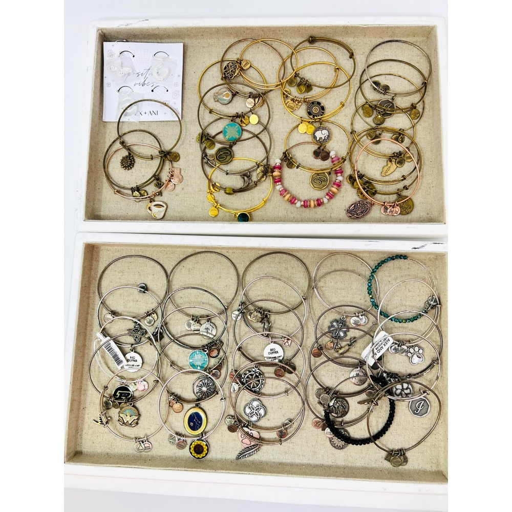 Alex & Ani Gold & Silver Tone Assortment of Bracelets Lot of 44